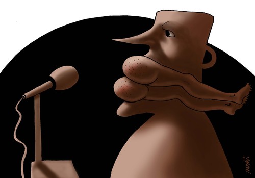 Cartoon: political speech (medium) by Medi Belortaja tagged meeting,politicians,elections,speech,political