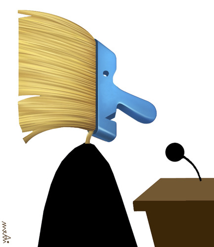 Cartoon: politician (medium) by Medi Belortaja tagged politician