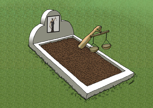 Cartoon: R.I.P. Justice ! (medium) by Medi Belortaja tagged justice