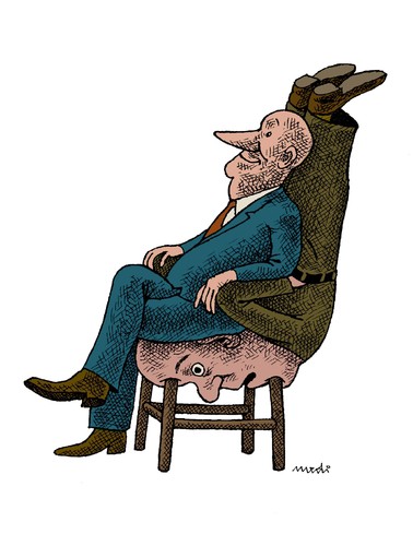Cartoon: sitting (medium) by Medi Belortaja tagged repression,dictaor,dictature,dictat,suffering,exploitation,power,leader,head,chief,chairman,chair,sitting,capitasism
