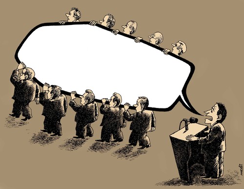 Cartoon: dead speech (medium) by Medi Belortaja tagged death,dead,speech,politician,politicians,leader,head,elections,cofin