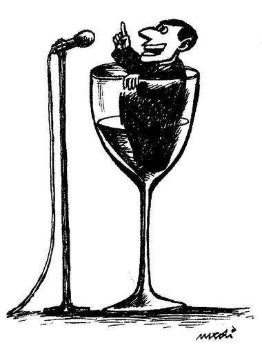 Cartoon: speech (medium) by Medi Belortaja tagged drinker,drink,glass,speech,alcohol,politicians,meeting