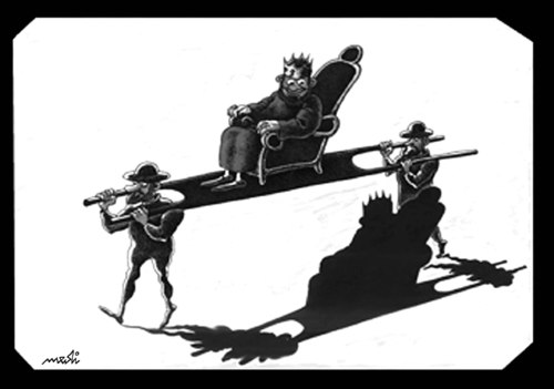 Cartoon: king shadow should not fall (medium) by Medi Belortaja tagged keep,shadow,king