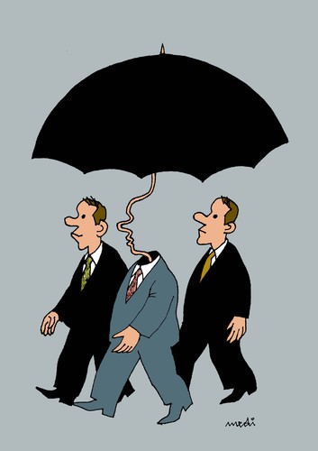 Cartoon: umbrellaman (medium) by Medi Belortaja tagged umbrella,man,chief,leader,bodyguards,servants,politics,bussines,raining,face,toutelage