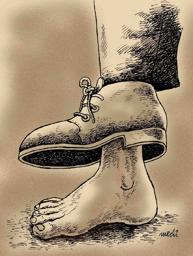 Cartoon: bare foot (medium) by Medi Belortaja tagged foot,shoe,leg