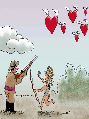 Cartoon: hunters hearts (medium) by Medi Belortaja tagged hearts,hunters,cubiton