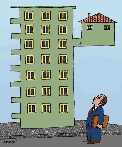 Cartoon: private house (medium) by Medi Belortaja tagged flat,house,private