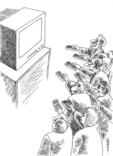 Cartoon: all command (medium) by Medi Belortaja tagged remote,command,zapping,tv