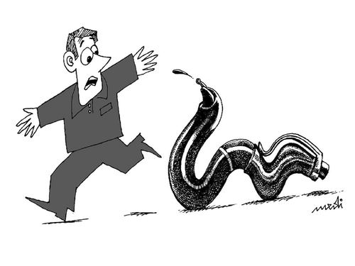 Cartoon: snake fountain pen (medium) by Medi Belortaja tagged speech,freedom,pen,fountain,snake,fear,press
