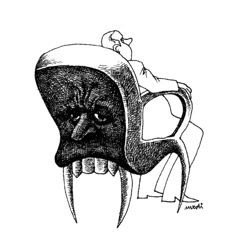 Cartoon: vampire chair (medium) by Medi Belortaja tagged teeth,tooth,head,chief,power,chair,vampire