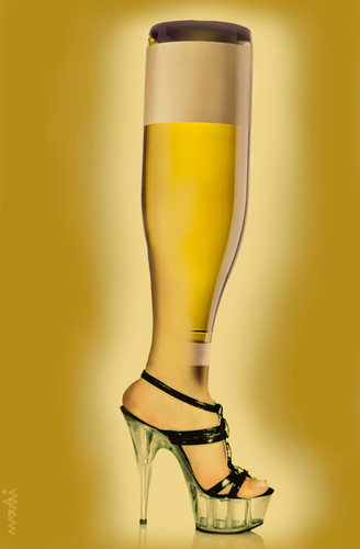 Cartoon: white wine bottle (medium) by Medi Belortaja tagged alcohol,leg,woman,bottle,wine,white