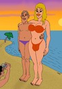 Cartoon: A photo from the beach (small) by Medi Belortaja tagged reminder,beach,photos,love,lovers,man,woman
