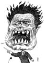 Cartoon: anger politician (small) by Medi Belortaja tagged anger,politician,speech,bomb,missile,teeth,threatening,threat