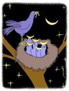 Cartoon: birds and the moon (small) by Medi Belortaja tagged birds,worm,neck,moon