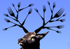 Cartoon: deer (small) by Medi Belortaja tagged deer forks horns horn environment animals