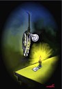 Cartoon: desperated lamp (small) by Medi Belortaja tagged desperated,lamp,suicide,hanging