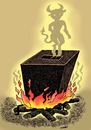 Cartoon: devil of manipulation (small) by Medi Belortaja tagged devil of manipulation ballot box elections