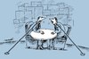 Cartoon: politicians controversy (small) by Medi Belortaja tagged politicians,controversy,hassle,chained