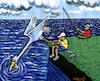 Cartoon: fishing (small) by Medi Belortaja tagged fishing fisherman fish bird