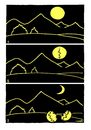 Cartoon: evolution of the moon (small) by Medi Belortaja tagged evolution,moon,egg,humor