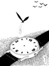 Cartoon: time flies (small) by Medi Belortaja tagged watch,time,flies,birds,flying,clock