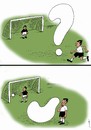 Cartoon: goal (small) by Medi Belortaja tagged goal soccer football fotballer mark question