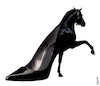 Cartoon: horse (small) by Medi Belortaja tagged black,horse,horses,shoe,woman,women,fantasy