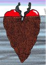 Cartoon: loves iceberg (small) by Medi Belortaja tagged lover love heart cracked island man woman wife husband iceberg
