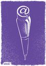 Cartoon: modern pen (small) by Medi Belortaja tagged modern pen internet email writer writing