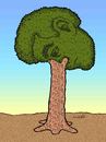 Cartoon: tree (small) by Medi Belortaja tagged tree,head,face,nose