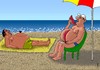 Cartoon: obesity on the beach (small) by Medi Belortaja tagged obesity,obese,beach,men,holidays,pot,eating,watermelon,humor