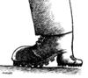 Cartoon: opposing shoes (small) by Medi Belortaja tagged opposing,shoes,conflictual