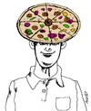 Cartoon: pizza hat (small) by Medi Belortaja tagged pizza,hat,food,boy