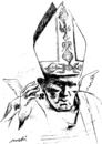 Cartoon: Pope Wojtyla angel (small) by Medi Belortaja tagged pope,wojtyla,angel