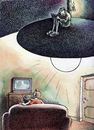 Cartoon: reading (small) by Medi Belortaja tagged reading,book,tv,family,free,time