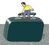Cartoon: ready to immigration (small) by Medi Belortaja tagged immigration,luggage