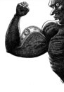Cartoon: rich muscles (small) by Medi Belortaja tagged rich,muscles,force,strong,money,man,bank,banks,success,financial,usd