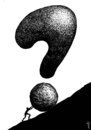 Cartoon: sisyphus (small) by Medi Belortaja tagged sisyphus,mark,question,stone,boulder