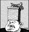 Cartoon: speech (small) by Medi Belortaja tagged speech,people,chief,dictatorship,hat,podium,head,democracy,elections,polticians,leader