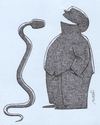 Cartoon: speech problems (small) by Medi Belortaja tagged speech,politician,microphone,snake