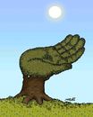 Cartoon: the tree and the sun (small) by Medi Belortaja tagged beggary,tree,sun,hand,water