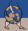 Cartoon: The World (small) by Medi Belortaja tagged woman world earth continents