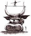 Cartoon: toreador (small) by Medi Belortaja tagged torreador horns cow bull head tumbling