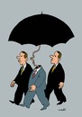 Cartoon: umbrellaman (small) by Medi Belortaja tagged umbrella,man,chief,leader,bodyguards,servants,politics,bussines,raining,face,toutelage