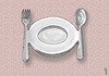 Cartoon: food shortage (small) by Medi Belortaja tagged food,shortage,eating,plate,spoon,fork,hunger,hungry,poverty
