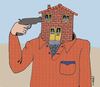 Cartoon: suicide house (small) by Medi Belortaja tagged suicide,house,gun