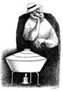 Cartoon: waiting for lunch (small) by Medi Belortaja tagged waiting,lunch,food,cooking,candle,man,humor