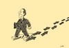 Cartoon: walking politically (small) by Medi Belortaja tagged walking politically