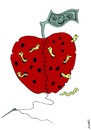Cartoon: worms (small) by Medi Belortaja tagged worms,worm,apple,money,corrupted,corruption,unity,united