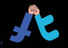 Cartoon: wrestling hands (small) by Medi Belortaja tagged wrestling,facebook,twitter,hands